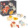 Janod - 4 Puzzle in Legno da 2 a 5 Pezzi - Puzzle Animali della Fattoria - Giocattoli per Bambini - Giochi Educativi - Multisensoriali - Dai 18 Mesi, J07114