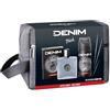 Denim - Regalo Uomo, After Shave Dopobarba 100 ml e Deodorante Spray 150 ml, Fragranza Black, con Beauty Case Uomo
