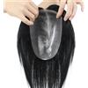 ZBYXPP Protesi Capelli Uomo, parrucchino in pelle PU per uomo Sistema di sostituzione dei capelli 0,1 mm Unità di protesi per capelli Patch per impianto(Black,6.6 * 9in)