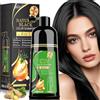 LUJAJIAO Shampoo tintura per capelli neri 6 in 1 Unisex Formula naturale a base di erbe, shampoo colorante per capelli per donne e uomini Colore a lunga durata per coprire i capelli grigi (Natural Black)