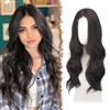FESHFEN Parrucca Lunga Ondulata - Lace Front Parrucca per Donna Lunghe Ondulate Castano Scuro Wigs Naturali Sintetici Capelli Parrucche Uso Quotidiano Festa, 60 cm