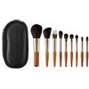 XFSRG 9 Pezzi Set Pennelli Trucco Manico Legno Naturale Setole Morbide Custodia Portatile Professionale Strumenti Cosmetici