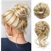 XFSRG 2 Pezzi Chignon Finto per Capelli Riccio Ondulato Chignon Facile Elastici Chignon Finti Sintetica Spessi Updo per Donne Ragazze (Oro)