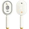 Bpoeee Electric Mist Hair Brush with Water Spray, Air Cushion Massage Comb, Rechargeable USB-C Detangling Hair Brush with One-Button Hair Removal, Portable Hair Care Tool for Women (WHITE)