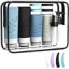 APKOL 18 Pezzi Bottiglie da Viaggio in Silicone, Kit Viaggio Liquidi Riutilizzabili, Kit da Contenitori da viaggio per Liquidi, Shampoo, Crema, Lozione per Viaggi Aerei,Rosa