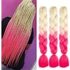 Shangxiu Extension Per Treccine Africane 3pc Jumbo Treccia Extension Capelli Fibra Sintetica Treccia Di Scatola Crochet Twist Braiding Hair (24zoll(3per Pack),bionda rosa)