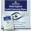 NOVEHA Demodex - Salviette igieniche quotidiane per palpebre e ciglia, 60 pezzi, per blefarite e prurito agli occhi, salviette rinfrescanti per palpebre confezionate singolarmente, struccante naturale