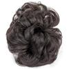 QRSTUVXZY Extension for capelli sintetici con fermaglio for chignon, ricci, ondulati, biondi e neri, for donne(Brown black)