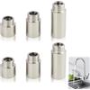 Kahaybeall 6 Pcs Prolunghe Rubinetto 1/2 in Acciaio Inossidabile, Prolunghe Rubinetto Cucina, Filettata per Tubo Prolunga Rubinetto 1/2, Compatibili per Rubinetti e Valvole Filettate