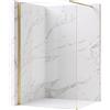 Rea - Parete Doccia Flexi, Oro Spazzolato 110, Walk-In Senza Piatto Doccia, Vetro Di Sicurezza Temperato Trasparente 8mm, 120 X 110 X 195 cm