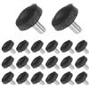 CoCud Manopole Zigrinate Vite Testa Zigrinata, Filettatura Maschio M4 x 6mm, Vite Serraggio Testa Tonda Nera Perno Filettato Impugnatura Manuale, (Applicazioni: Torni Macchinari), 20Pz