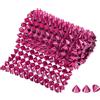 QUARKZMAN 0.5 Yard Cucitura A Mano Su Spikes Stud, 12 File Di Plastic Flat Back Spike Rivet Punk Trim Mesh Rivets Studs Beads Per Abbigliamento Borse Artigianato Scarpe Decorazione, Rosa