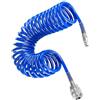 LINTRA 5 m Tubo per Compressore, PU Tubo Spiralato Aria Compressa, ø 10 mm × 6,5 mm Accessori Compressore Aria, Pressione Max 10 Bar, con Protezione Antipiega e Connettore a Sgancio Rapido