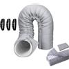 Lufaze Copertura per tubo da 150 x 50 cm, per condizionatori d'aria portatili, adatta per tubi di scarico con diametro di 12,7 e 15 cm, con 3 cinghie di fissaggio regolabili