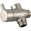 Tecmolog 3 Vie Valvola Angolo Doccia in Ottone Deviatore di Flusso G1/2 per Rubinetti Bagno, Nichel, DSF013NA