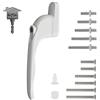 HomeSecure Home Secure™ - Maniglia universale per finestra in uPVC, con mandrino multiplo, colore: Bianco