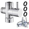 QUCUMER Valvola Deviatore per Doccia 3 Vie G 1/2 in Ottone - Rubinetto Sostituzione per Bagno e Cucina