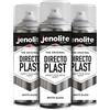 JENOLITE Directoplast Vernice lucida | BIANCO | 3x400ml | Vernice spray multisuperficie | Per tutti i tipi di plastica | Nessun primer richiesto | RAL9016