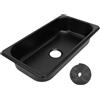 Torvex Lavello Compatto Inox, Vasca in Acciaio 304 da 12,8 x 6,93 x 2,56 Pollici con Lavabo Integrato e Scarico da 40 mm per Barca, Roulotte e Camper, Finitura Nera Verniciata