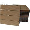 rivestiiltuogarage Piastrelle da Esterno ad Incastro WPC per Pavimentazione drenante Terrazzo, Balcone, Giardino,piscina, effetto legno antiscivolo base in PVC (NATURALE, 11 PZ)