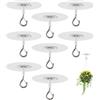 HMCEY 8 Pezzi Gancio Adesivo Soffitto,Ganci Autoadesivi da Soffitto,HMCEY Adhesive Ceiling Hooks,Gancio Adesivi Trasparenti per Bagno,Ganci Appendiabiti Adesivi Senza Foratura per Piante, Lanterne, Lampade