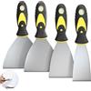 TOKERD Set Spatole 4 Pezzi in Acciaio Inossidabile 50mm 75mm 100mm 125mm, Spatola per Mastice Raschietti per Carta da Parati, Coltelli in Metallo Spackle Strumenti per Dipingere