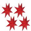 LALAFINA 4 Lanterne Di Carta a Forma Di Stella Rossa 35 Cm, Paralumi Origami Sospesi Per Decorazioni Natalizie, Compatibili Lampadine Led, Decorazione Festa e Finestre Di Natale