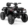 COSTWAY 24V Quad Elettrico per Bambini a 2 Posti, Macchina Elettrica per Bambini 3-8 Anni con 4 Motori, 4 Ruote Antiusura, Luci LED e Musica, Avvio Morbido e 2 Velocità Regolabili, 3-8 km/h (Nero)