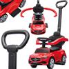 sun baby Macchinina Cavalcabile per Bambini, Macchina a spinta da 12 mesi, schienale alto, volante audio, poggiapiedi estensibili, vano portaoggetti (Rosso)