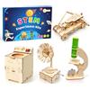 JTgugu 4 esperimenti per bambini di 8 9 10 11 12 anni, kit elettronico fai da te giocattolo STEM, set scientifico in legno da costruire puzzle 3D kit di esperimenti regalo per ragazzi da 8 a 14 anni