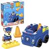 Mega Bloks-Paw Patrol Auto della Polizia di Chase, 10 Blocchi da Costruzione Incluso Personaggio di Chase Snodato, Giocattolo per Bambini 3+ Anni, HDJ33