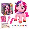 Xtrem Bots Unicorno Robot Rainbow Lilly | Unicorno Telecomandato Bambina con Bacchetta Magica | Unicorno Interattivo che Cammina con Luci, Suoni e Accessori | Robot Bambini