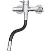 HURRAN Rubinetto Cucina a Muro, Rubinetto Lavello Cucina Girevole a 360° con Tubo Flessibile in Silicone, Miscelatore Monocomando in Acciaio Inox，Cromo