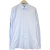 Suitsupply Camicia Uomo Slim Fit Manica Lunga in Cotone Tinta Blu Twill 43-7/17L