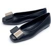 Salvatore Ferragamo Double Bow Ballet Flat LINA-5 BLACK 763167 65274590 [U]