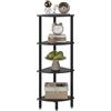 IBUYKE 4 Tier Corner Shelf Stand,Industrial Corner Display Rack,Corner Bookshelf for Living Room, Bedroom, Kitchen, Home Office, Black WBC014B