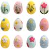 Generico Uova Di Pasqua - Uova Di Pasqua In Feltro 12pz 6x4,5 Cm | Ornamenti Artigianali, Ornamenti Artigianali Primaverili Fai-da-te Decorativo In Feltro Per Ghirlanda, Albero, Parete, Soggiorno Decorazi