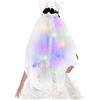 Generico Short Bridal Veil - Velo Bianco Illuminazione | Bachelorette Veil for Bride | Chiesa del Matrimonio | Veli da Sposa a Matita con Copricapo per Clip per Le Donne Accessori per Donne