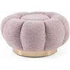 KONTE.DESIGN Pouf FLOREL in tessuto effetto bouclé rosa antico