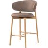 Generic Set di 2 sgabelli alti da bar per soggiorno, stile contemporaneo, tessuto e pelle, altezza seduta 61-73 cm, profondità 45,7 cm, larghezza 35,6 - 40,6 cm