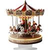 Generico Giostra di Natale - Carillon carosello in acrilico 2D, Natale tradizionale | Ciondoli natalizi stagionali | per soggiorno, studio, casa, ufficio, scuola, appartamento, fattoria, famiglia, ornamenti na