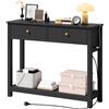 Xbro Consolle Ingresso Stretta con 2 Prese AC, USB e Type-C, Tavolo Consolle con 2 Cassetti e Ripiano, Mobile Salvaspazio per Corridoio, Soggiorno, Cucina e Dietro Divano, 100 x 30 x 80 cm