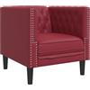 vidaXL Poltrona Chesterfield Rosso Vino in Similpelle, poltrona, poltrona relax, poltrona in ecopelle, poltrona singola, poltrona tv
