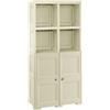 MA MAISON Armadio in Plastica 79 x 43 x 164 cm con 2 Moduli Chiusi e Ripiani - Mobile Contenitore Multiuso Effetto Legno per Salotto, Pergolato e Balcone Coperto (Angora)