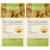 BIOCLIN Bio-Colorist Colorazione Permanente Capelli Biondo Chiarissimo Extra 10 - Senza Ammoniaca - Con Olio di Argan - Copertura Capelli Bianchi - Colore Naturale e Brillante (Confezione da 2)