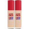 Rimmel London Lasting Finish 35 Hour, fondotinta, lunga durata, idratante, formula vegana, copertura totale, 30 ml, 001 Pearl (Confezione da 2)