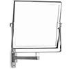 KAMALU Specchio ingranditore orientabile 20x20cm per alberghi finitura cromata | SP-3592