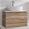 KAMALU Mobile bagno 60 cm con piano bianco solid surface SP-60C