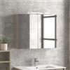 KAMALU Specchiera bagno contenitore in legno 80x13x75 cm SP-80