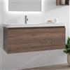 KAMALU Mobile bagno sospeso 100cm con cassetto e lavabo incasso SP-100